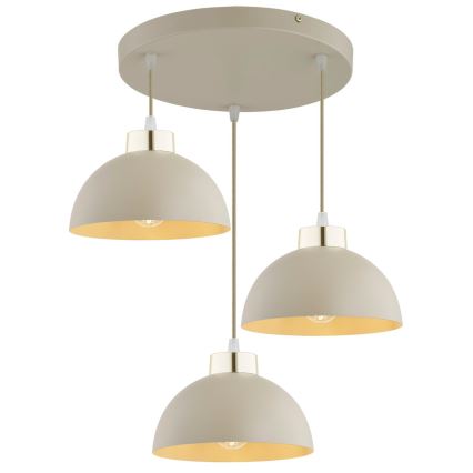 Brilagi - Cable-suspended pendant, 3x E27/60W/230V, beige/gold