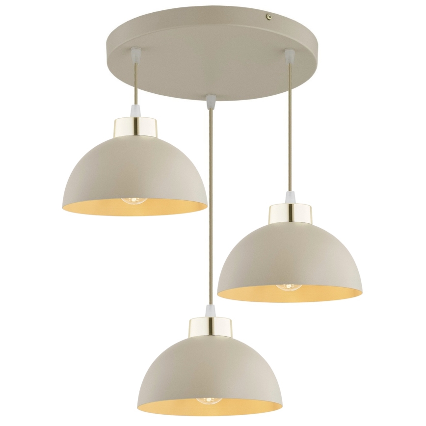 Brilagi - Cable-suspended pendant, 3x E27/60W/230V, beige/gold