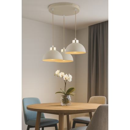 Brilagi - Cable-suspended pendant, 3x E27/60W/230V, beige/gold