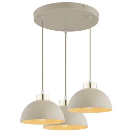 Brilagi - Cable-suspended pendant, 3x E27/60W/230V, beige/gold