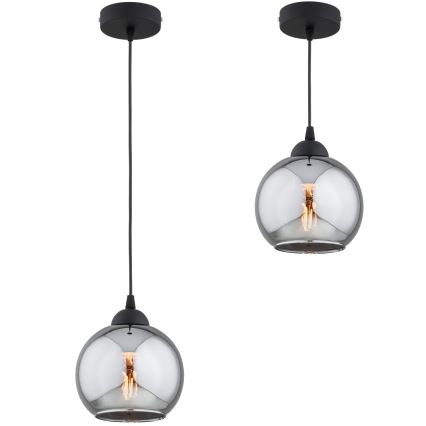 Brilagi - Cable-suspended pendant light 1xE27/60W/230V black/smoke gray