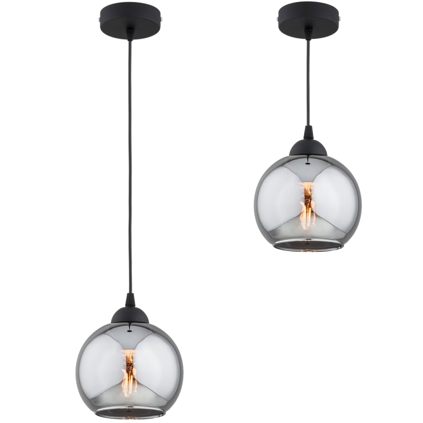 Brilagi - Cable-suspended pendant light 1xE27/60W/230V black/smoke gray