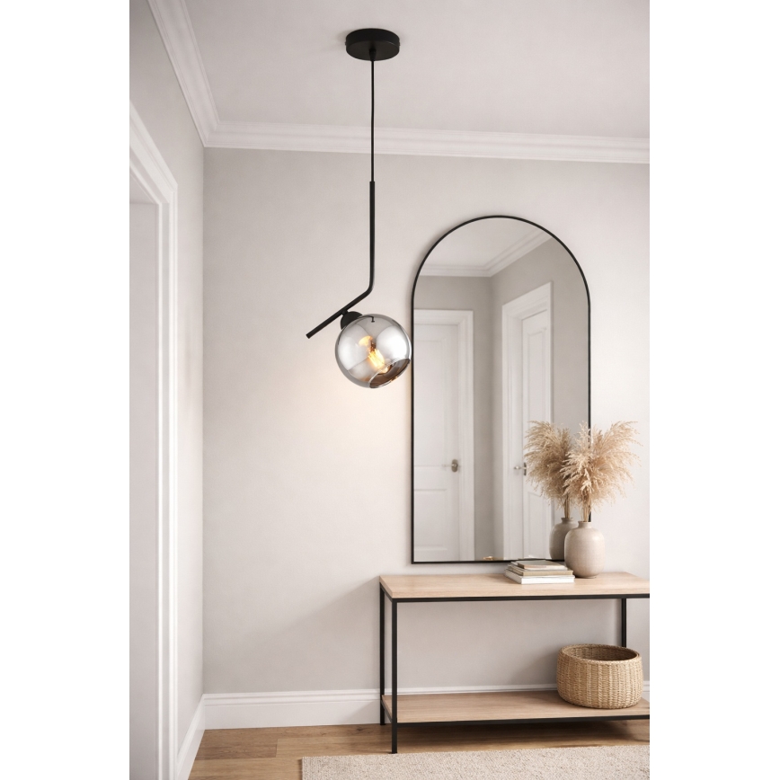 Brilagi - Cable-suspended pendant light 1xE27/60W/230V black/smoked grey