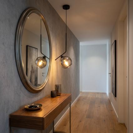 Brilagi - Cable-suspended pendant light 1xE27/60W/230V black/smoked grey