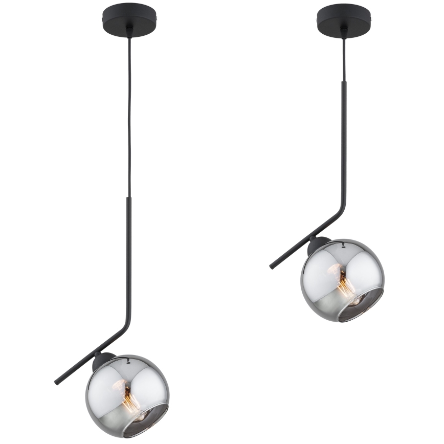 Brilagi - Cable-suspended pendant light 1xE27/60W/230V black/smoked grey