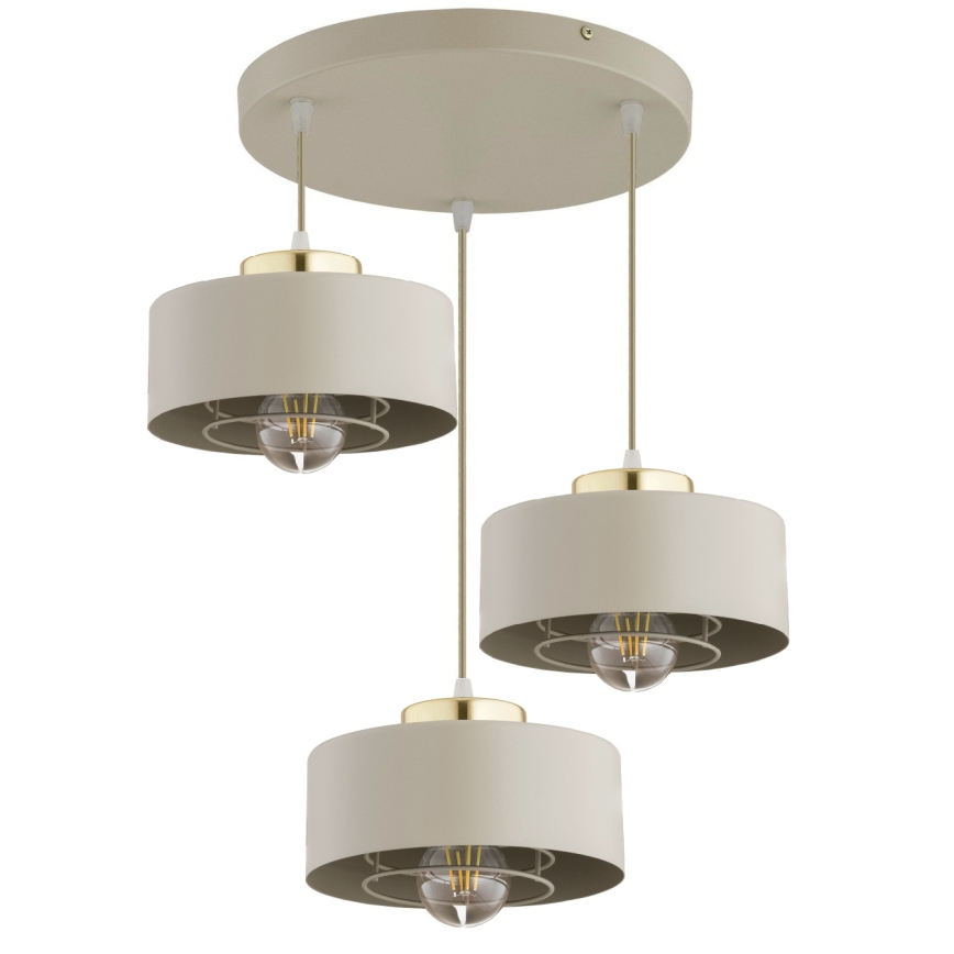 Brilagi - Cable-Suspended Pendant Light 3xE27/60W/230V Beige/Gold