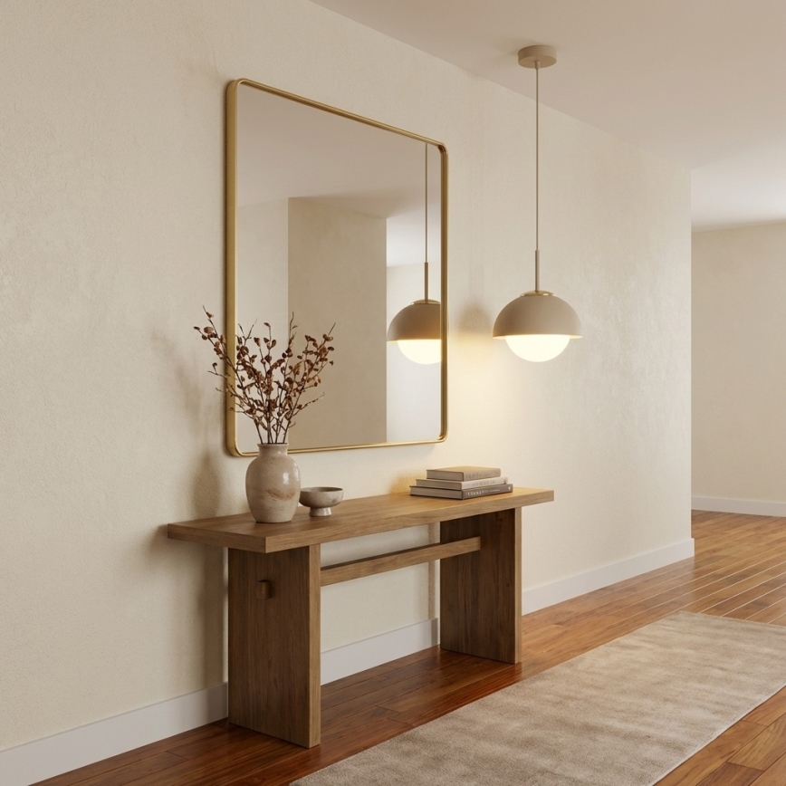 Brilagi - Cable-suspended pendant light COSMO 1xE27/60W/230V dia. 18 cm beige/gold