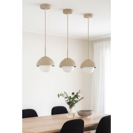 Brilagi - Cable-suspended pendant light COSMO 1xE27/60W/230V dia. 18 cm beige/gold