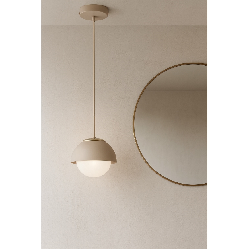 Brilagi - Cable-suspended pendant light COSMO 1xE27/60W/230V dia. 18 cm beige/gold