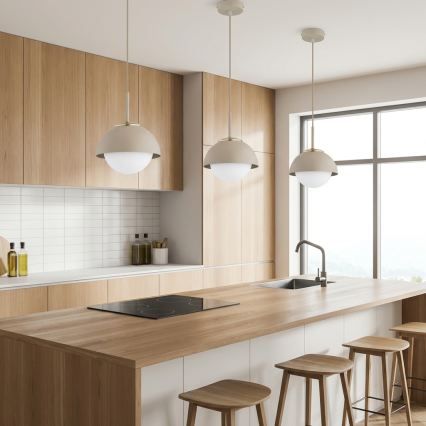 Brilagi - Cable-suspended pendant light COSMO 1xE27/60W/230V dia. 18 cm beige/gold