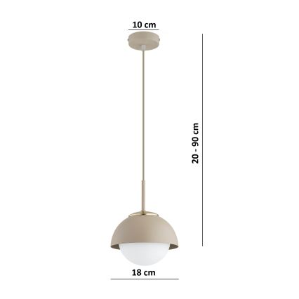 Brilagi - Cable-suspended pendant light COSMO 1xE27/60W/230V dia. 18 cm beige/gold