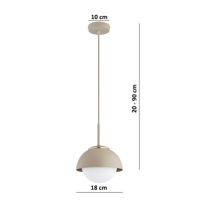 Brilagi - Cable-suspended pendant light COSMO 1xE27/60W/230V dia. 18 cm beige/gold