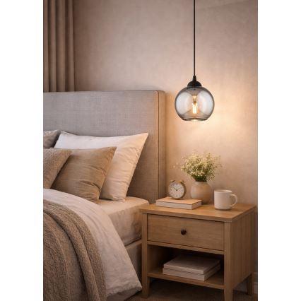 Brilagi - Cable-suspended pendant light DIOR 1xE27/60W/230V black/smoke gray