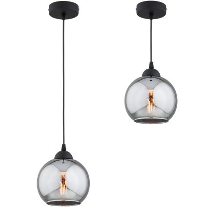 Brilagi - Cable-suspended pendant light DIOR 1xE27/60W/230V black/smoke gray