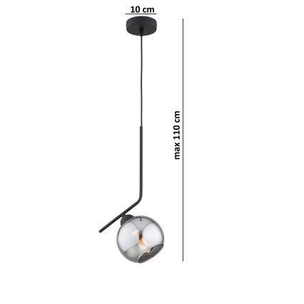 Brilagi - Cable-suspended pendant light DIOR 1xE27/60W/230V black/smoked grey