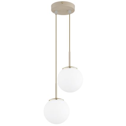 Brilagi - Cable-suspended pendant light, MILO ECRU 2x E27/60W/230V, Beige/Gold