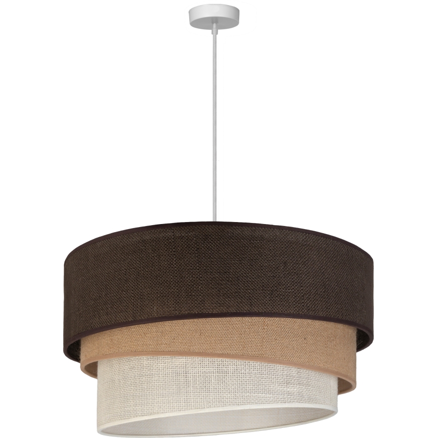 Brilagi - Cable-suspended pendant light TRIO 3xE27/60W/230V Ø 60 cm brown/beige/white