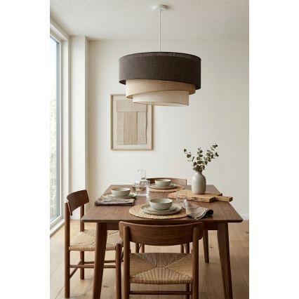 Brilagi - Cable-suspended pendant light TRIO 3xE27/60W/230V Ø 60 cm brown/beige/white
