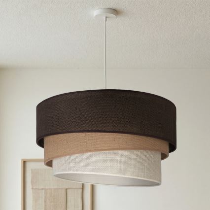 Brilagi - Cable-suspended pendant light TRIO 3xE27/60W/230V Ø 60 cm brown/beige/white