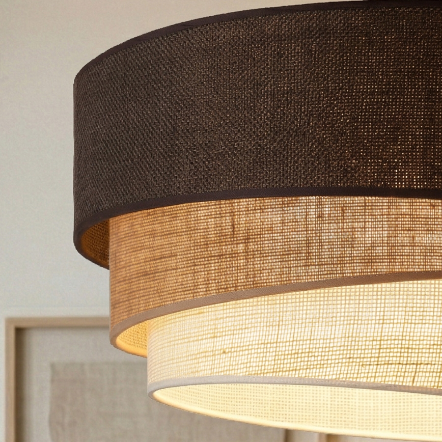 Brilagi - Cable-suspended pendant light TRIO 3xE27/60W/230V Ø 60 cm brown/beige/white