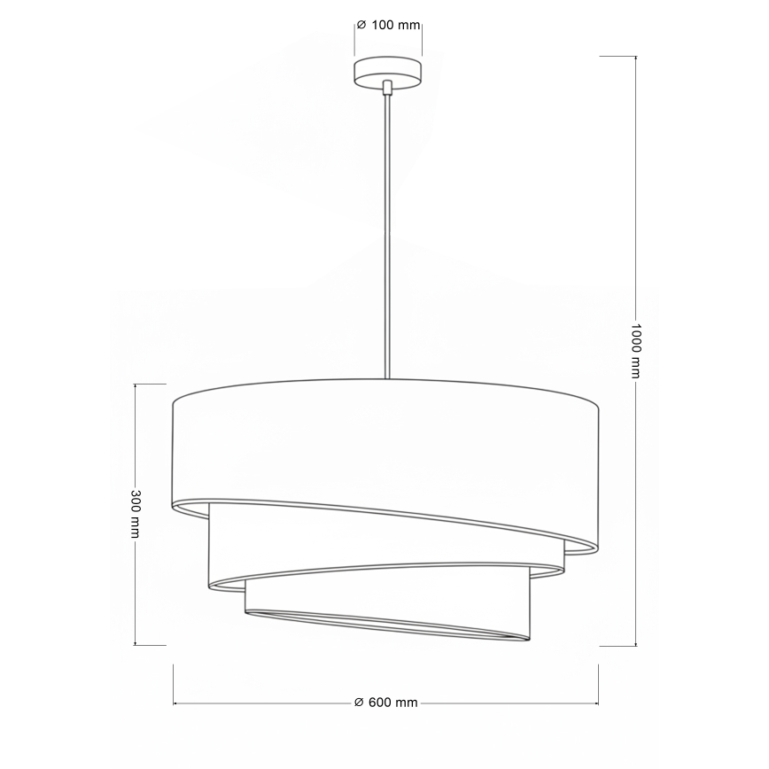 Brilagi - Cable-suspended pendant light TRIO 3xE27/60W/230V Ø 60 cm brown/beige/white