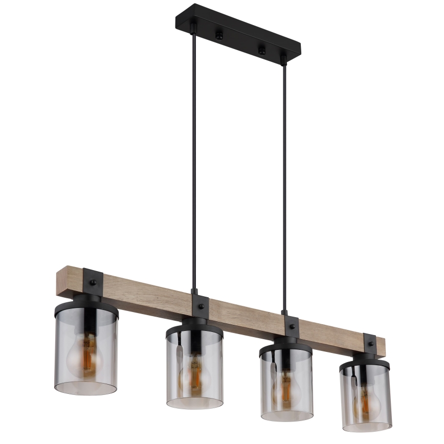 Brilagi - Cable-suspended pendant light VISTA 4xE27/60W/230V oak