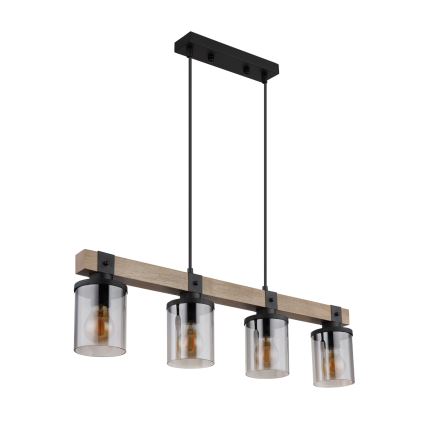Brilagi - Cable-suspended pendant light VISTA 4xE27/60W/230V oak