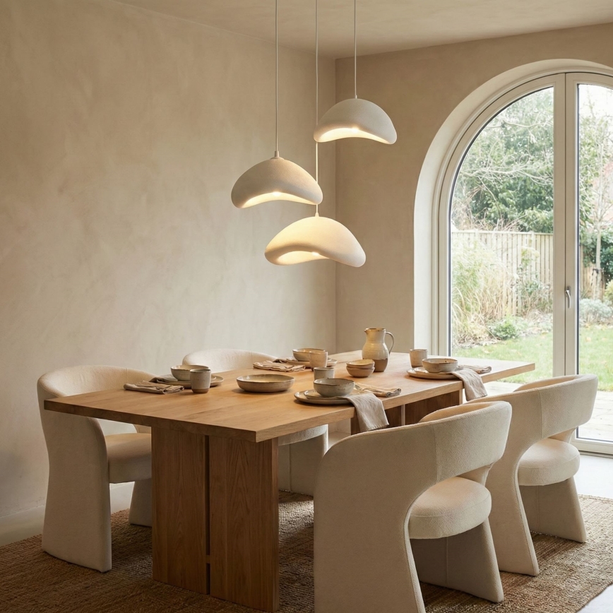 Brilagi - Cable-suspended pendant LUNA 3xE27/40W/230V Ø 82 cm white