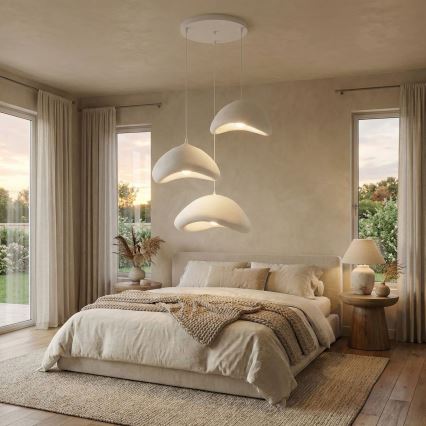 Brilagi - Cable-suspended pendant LUNA 3xE27/40W/230V Ø 82 cm white