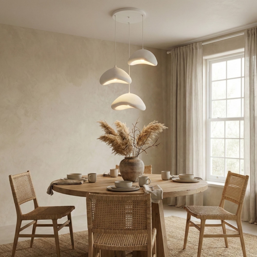 Brilagi - Cable-suspended pendant LUNA 3xE27/40W/230V Ø 82 cm white