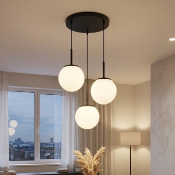 BRILAGI - Cable-suspended pendant MILO 3xE27/60W/230V black