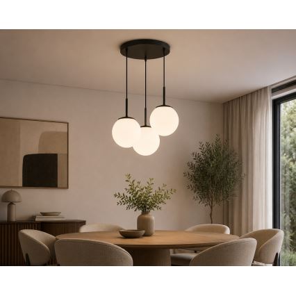 BRILAGI - Cable-suspended pendant MILO 3xE27/60W/230V black