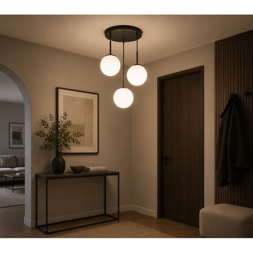 BRILAGI - Cable-suspended pendant MILO 3xE27/60W/230V black