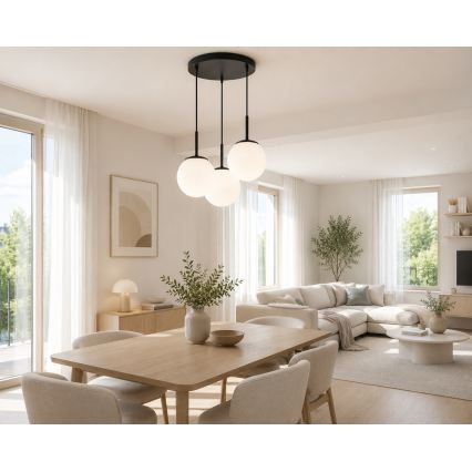 BRILAGI - Cable-suspended pendant MILO 3xE27/60W/230V black