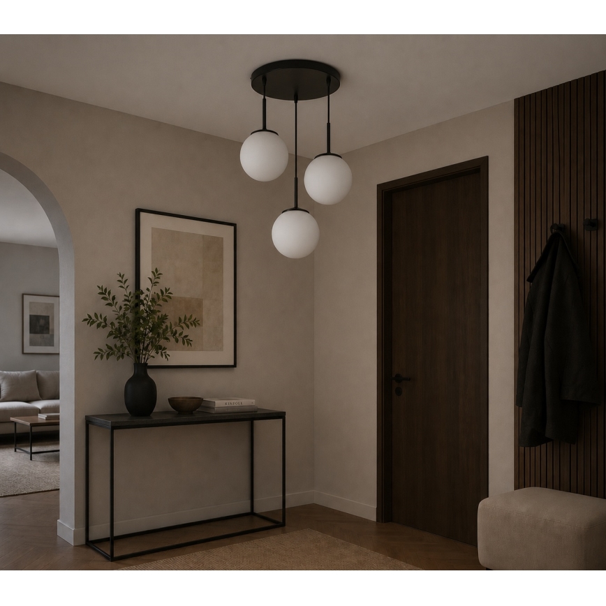 BRILAGI - Cable-suspended pendant MILO 3xE27/60W/230V black