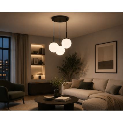 BRILAGI - Cable-suspended pendant MILO 3xE27/60W/230V black