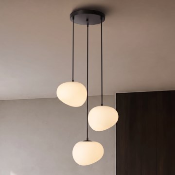 BRILAGI - Cable-suspended pendant PEBBLES 3xE27/40W/230V Ø 42 cm black