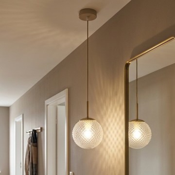 BRILAGI - Cable-suspended pendant STELLA 1xE27/60W/230V Ø 15 cm beige/gold