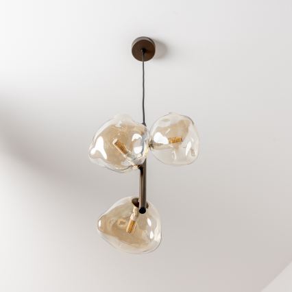 BRILAGI - Cable-suspended pendant VULCANO 3xG9/8W/230V bronze/smoky beige