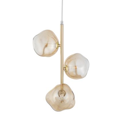 Brilagi - Cable-suspended pendant VULCANO 3xG9/8W/230V gold/smoky beige