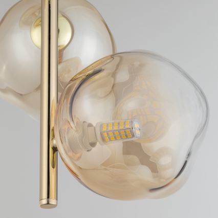 Brilagi - Cable-suspended pendant VULCANO 3xG9/8W/230V gold/smoky beige