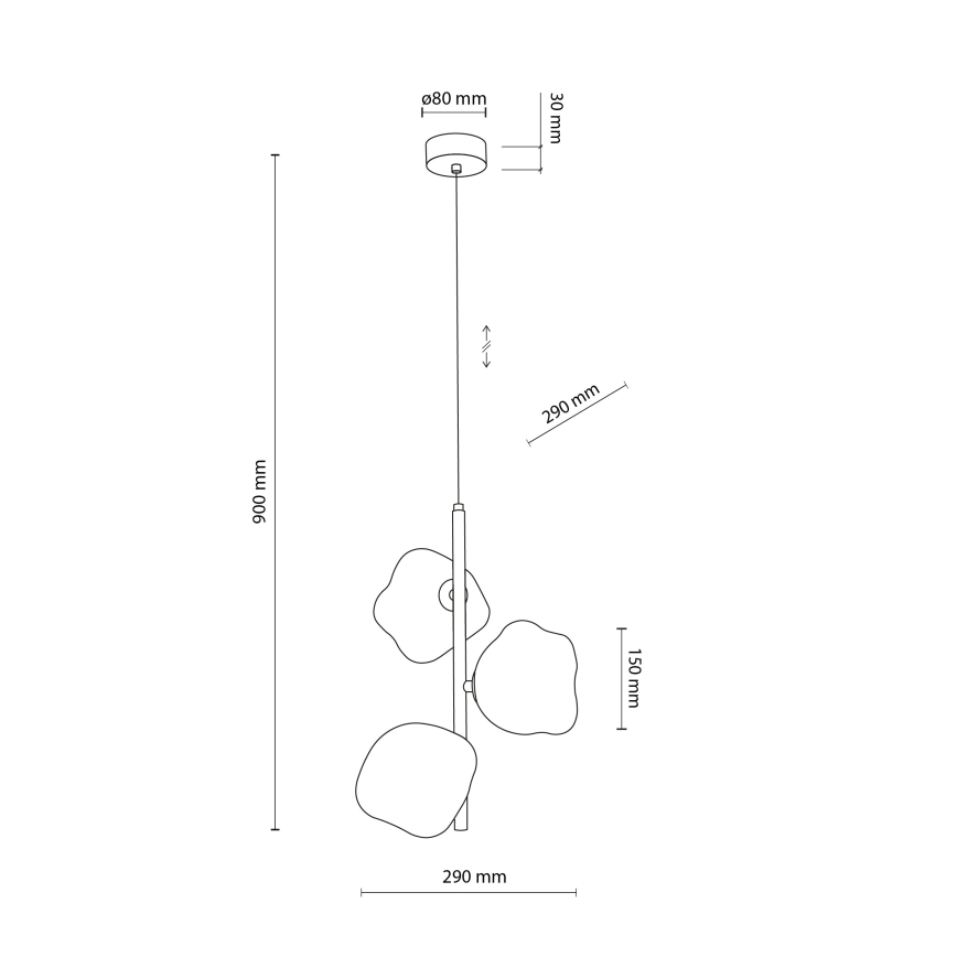 Brilagi - Cable-suspended pendant VULCANO 3xG9/8W/230V gold/smoky beige