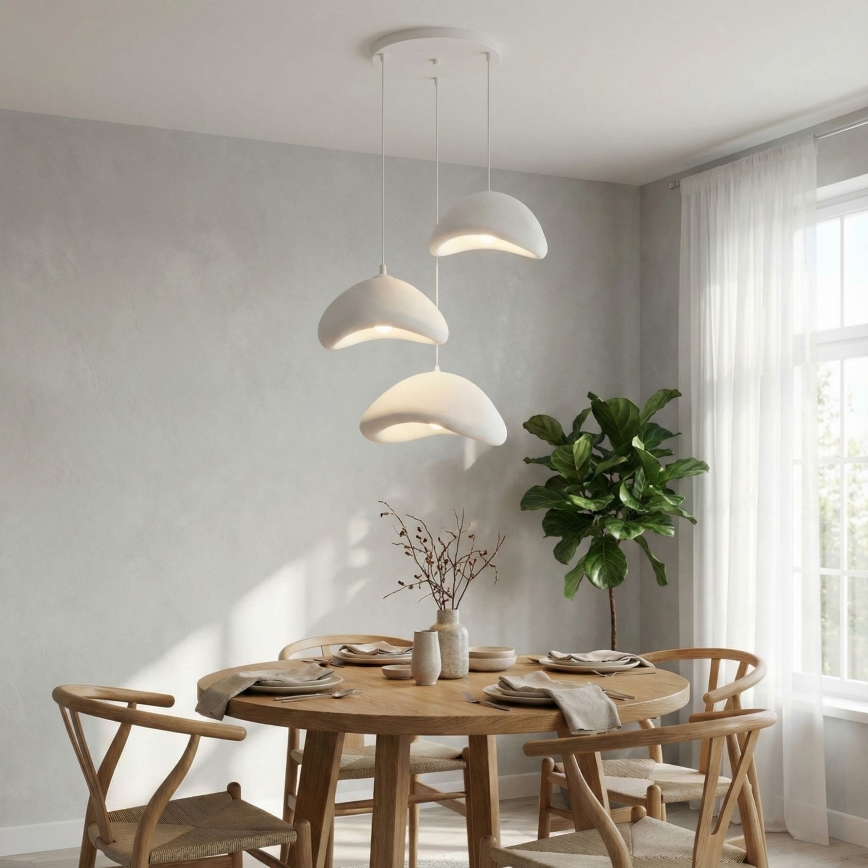 Brilagi - Cable-suspended pendant WABI SABI 3xE27/40W/230V Ø 82 cm white