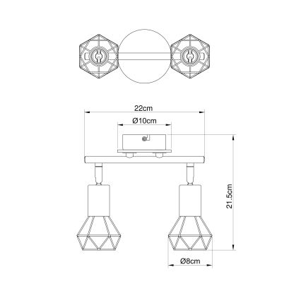 Brilagi - CAGE Spotlight 2xE14/40W/230V