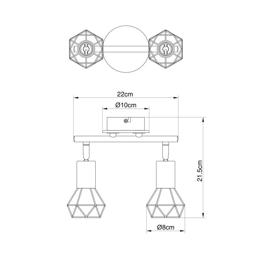 Brilagi - CAGE Spotlight 2xE14/40W/230V