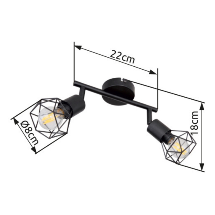 Brilagi - CAGE Spotlight 2xE14/40W/230V