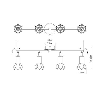 Brilagi - CAGE Spotlight 4xE14/40W/230V