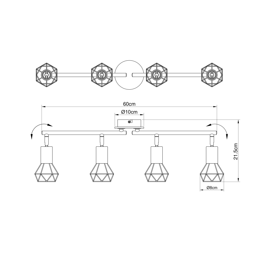 Brilagi - CAGE Spotlight 4xE14/40W/230V