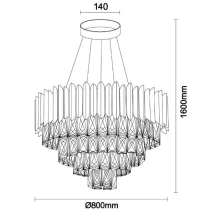 Brilagi - CARLOS cable pendant light 11×E14/40W/230V, Ø 80 cm