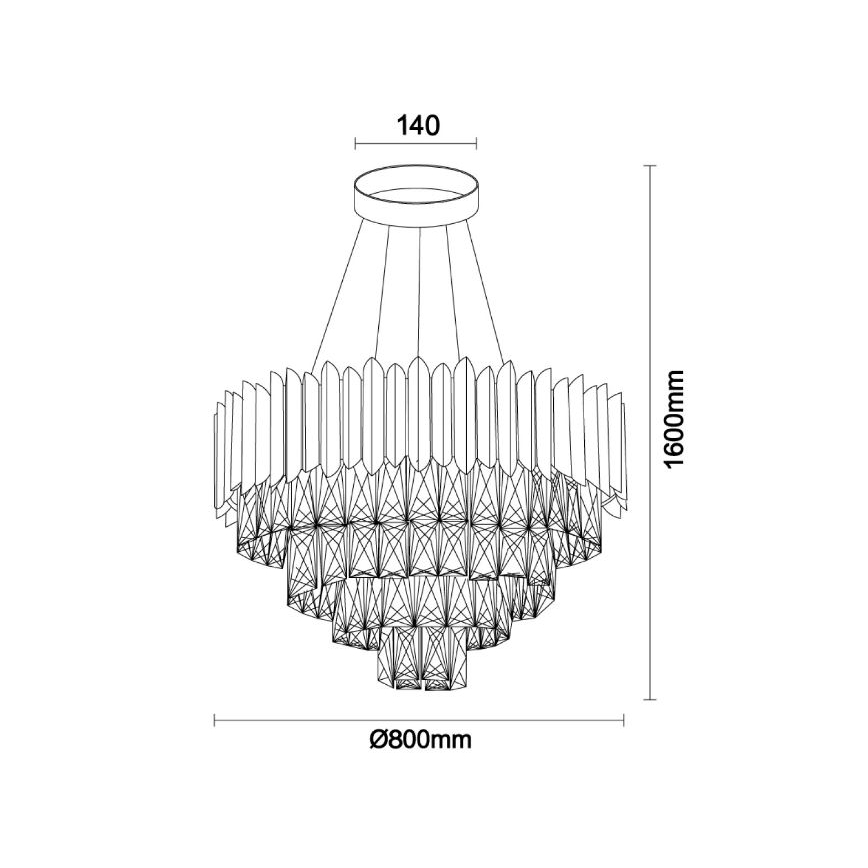 Brilagi - CARLOS cable pendant light 11×E14/40W/230V, Ø 80 cm